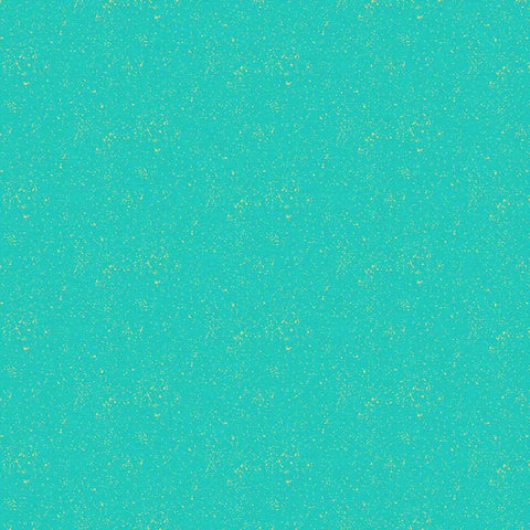 Turquoise Metallic Linen Texture - 100% cotton - Makower