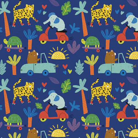 On the Move - 100% cotton - Paintbrush Studio Fabrics - Jungle Love