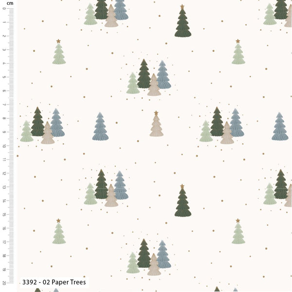 Paper Trees - 100% cotton - Craft Cotton Co - Cosy Christmas by Victoria Louise