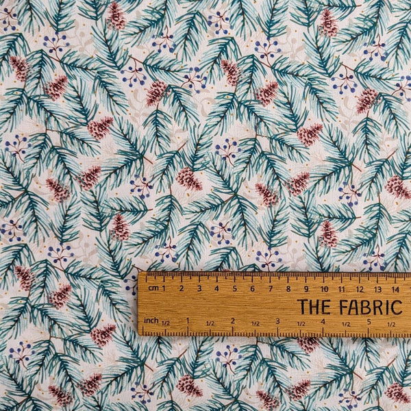 Pine Branches - 100% cotton - Craft Cotton Co - Feathered Foliage by Susan Wheeler