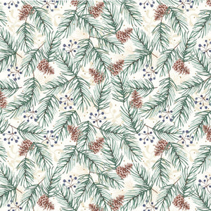 Pine Branches - 100% cotton - Craft Cotton Co - Feathered Foliage by Susan Wheeler