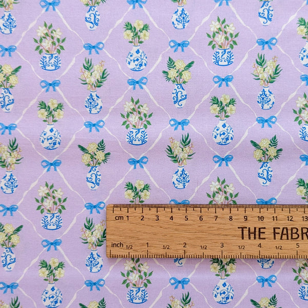 Ribbon Trellis - 100% cotton - Craft Cotton Co - Botanical Garden by Kimberley Hind