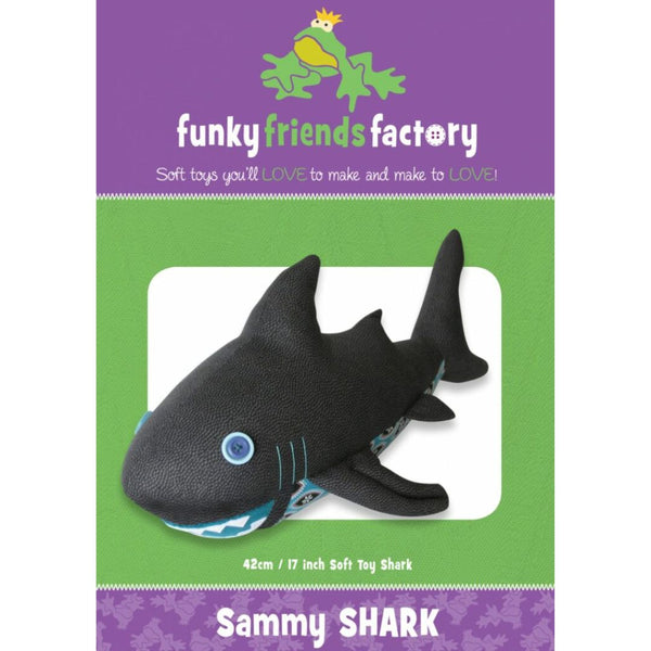 “Sammy Shark” stuffed animal sewing pattern by Pauline McArthur, Funky Friends Factory