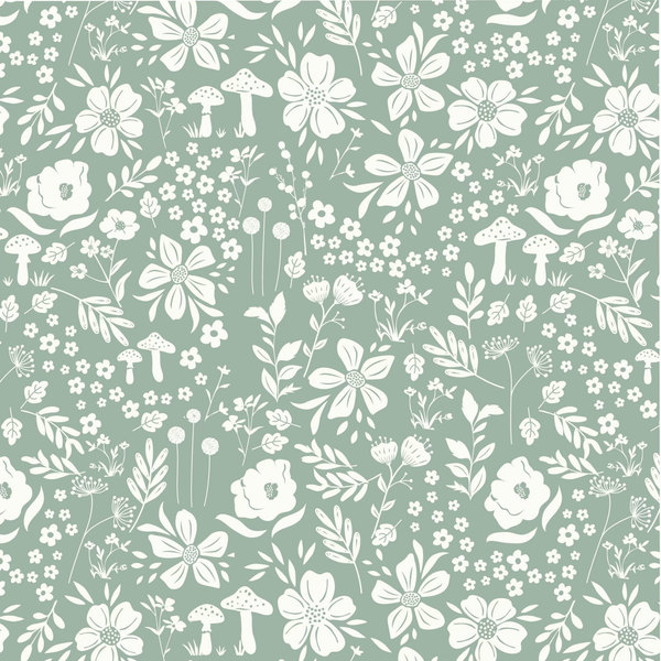 Botanical silhouettes 100% cotton fabric, part of the Fable & Bloom collection