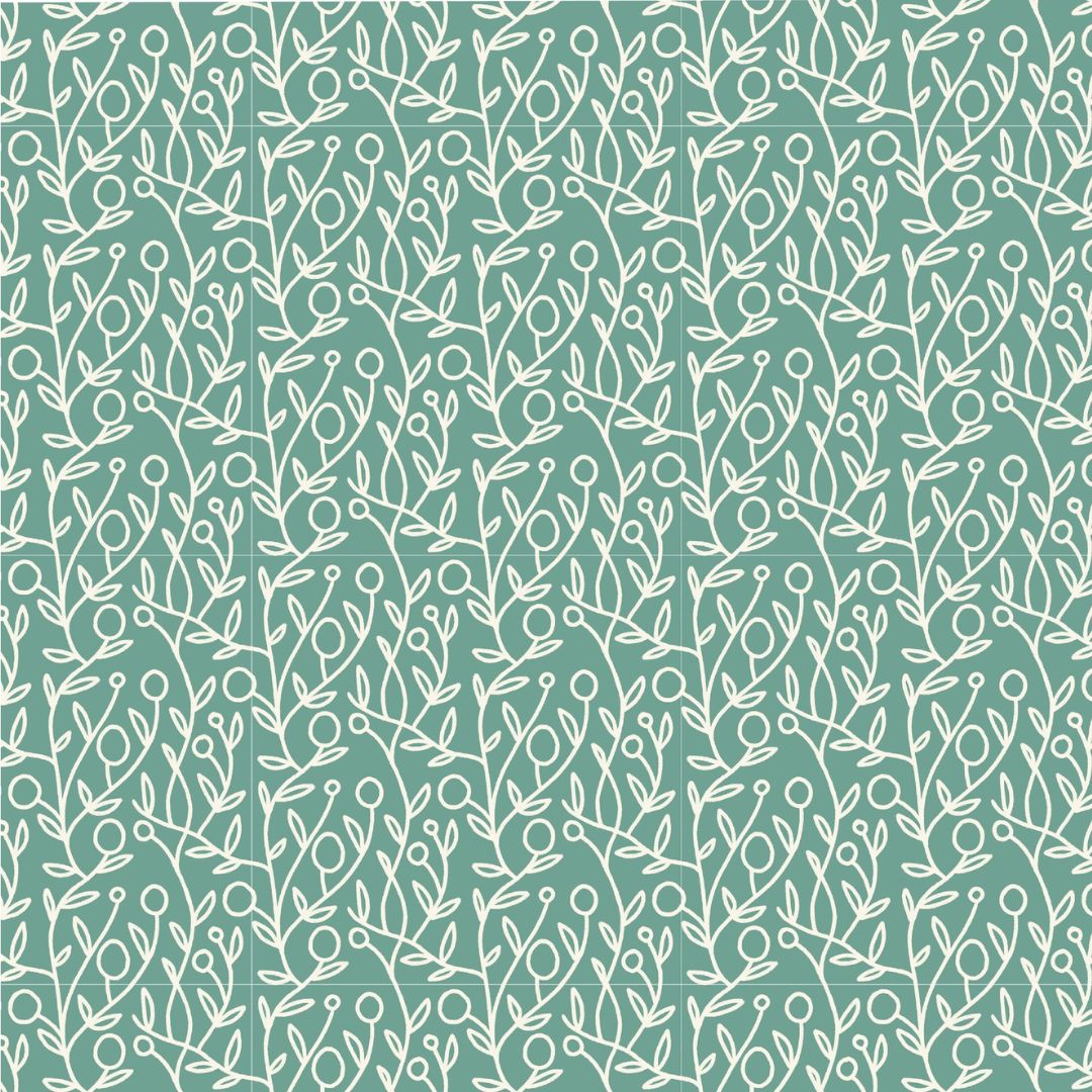 Sketched Berries Sage - 100% cotton - Craft Cotton Co - Lilycraft Light by Savanna Rawson