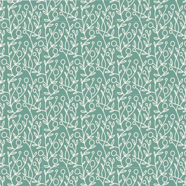 Sketched Berries Sage - 100% cotton - Craft Cotton Co - Lilycraft Light by Savanna Rawson