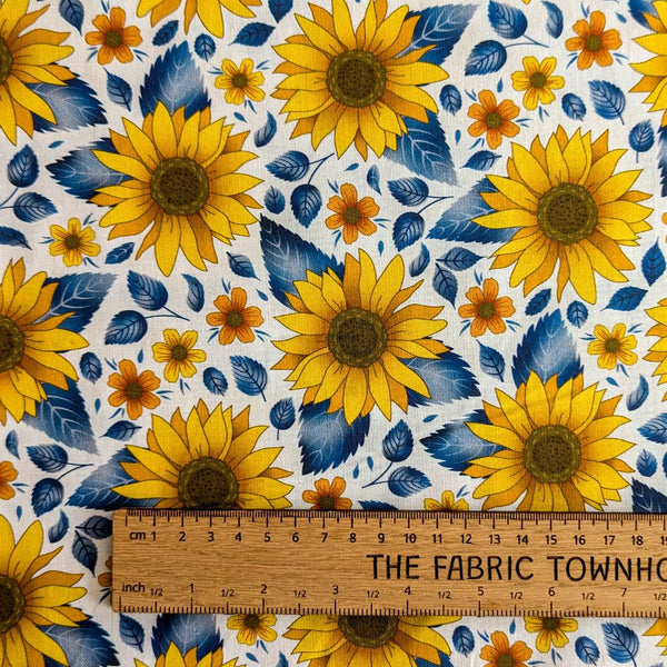 Solar Flare - 100% cotton - Craft Cotton Co - Golden Sunflowers