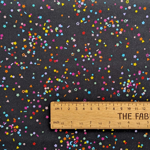 Sprinkles Black Multi - 100% cotton - Figo Fabrics - Dusk by Ghazal Razave