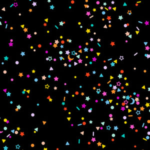 Sprinkles Black Multi - 100% cotton - Figo Fabrics - Dusk by Ghazal Razave
