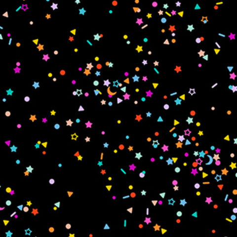 Sprinkles Black Multi - 100% cotton - Figo Fabrics - Dusk by Ghazal Razave