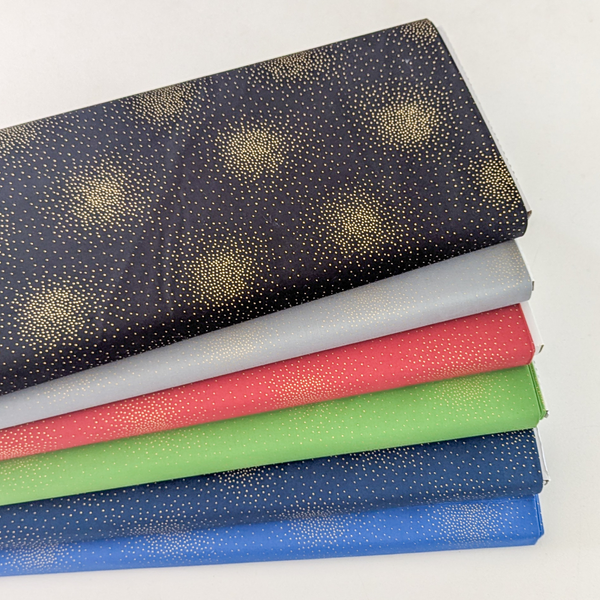 Metallic Spritz 100% cotton fabric from Makower / Andover