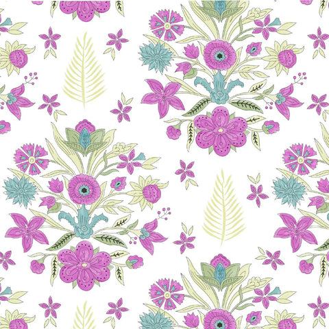 Stencil Flower - 100% organic cotton - Make + Believe - Elephant Festival by Sarah Payne