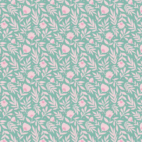 Summer Sprigs Mint - 100% cotton - Paintbrush Studio Fabrics - Sunday Meadow