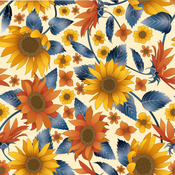 Sunflower Posy - 100% cotton - Craft Cotton Co - Golden Sunflowers