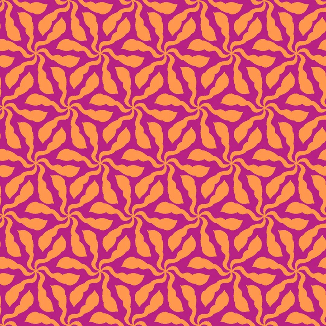 Swirly Whirly Pink Orange - 100% cotton - Love from Beth