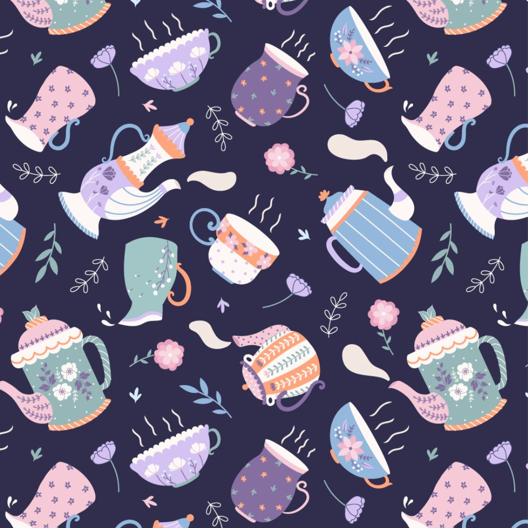 Teapot Toss - 100% cotton - Craft Cotton Co - Botanique Brew