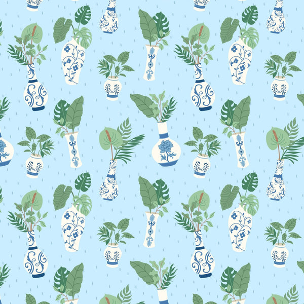 Tropic Vase - 100% cotton - Craft Cotton Co - Botanical Garden by Kimberley Hind