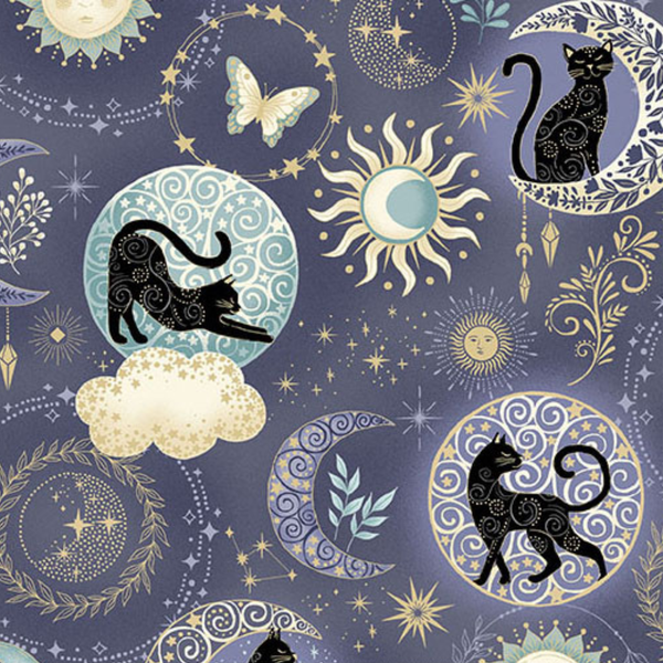 Twilight Blue - 100% cotton - Makower - Charmed