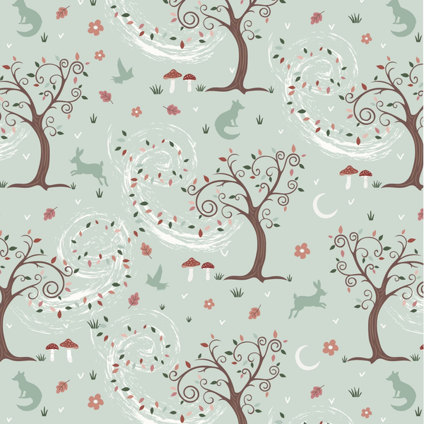 Whimsical tress 100% cotton fabric