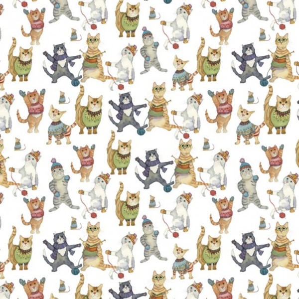 Kittens - 100% cotton - Nutex - Wolly Friends by Emma Ball