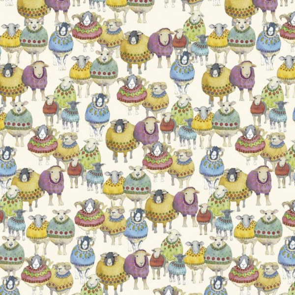 Woolly Sheep 100% cotton fabric by Emma Ball, part of the Woolly Friends collection