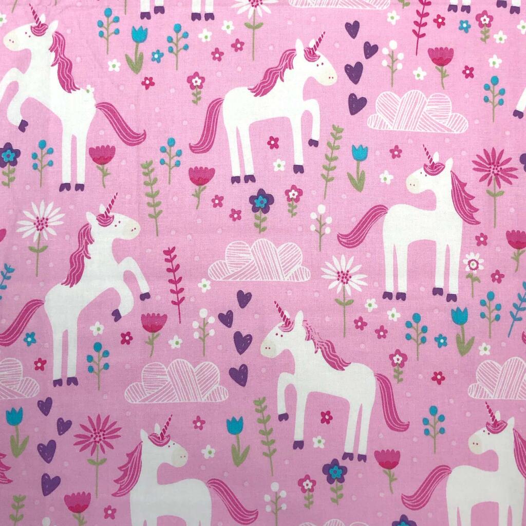 Pink Unicorns - 100% cotton - Craft Cotton co