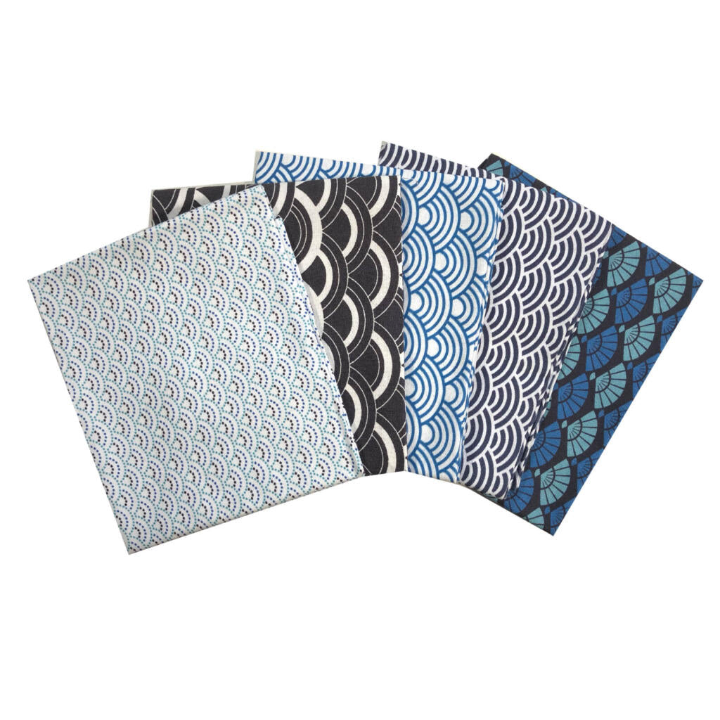Fans and waves - set of 5 fat quarters - Craft Cotton Co