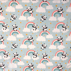 Pandas and Rainbows - 100% cotton - Panda Series