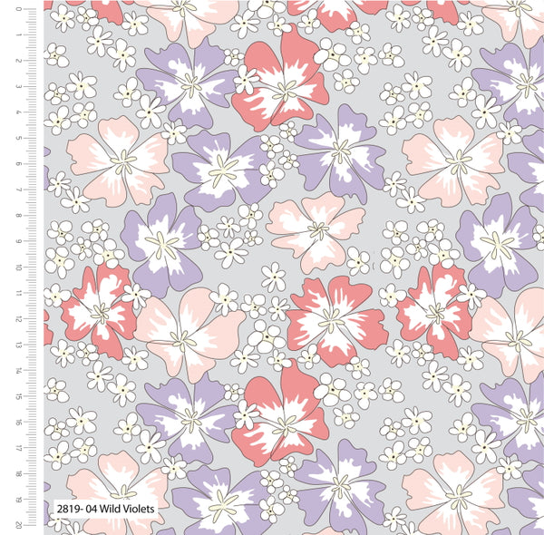 Wild Violets - 100% organic cotton - Craft Cotton co - Petal & Pip by The Crafty Lass