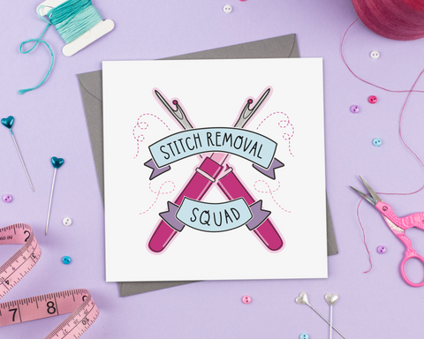 Stitch Removal Squad - Greeting Card - Two For Joy Illustration