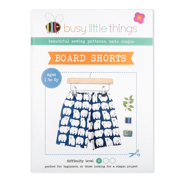 Board shorts sewing pattern (Age 1 to 6 years) - Busy Little Things