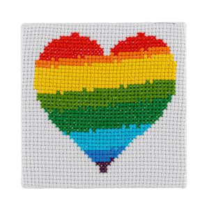 Rainbow Heart - Mini Cross Stitch Kit - Stitchfinity