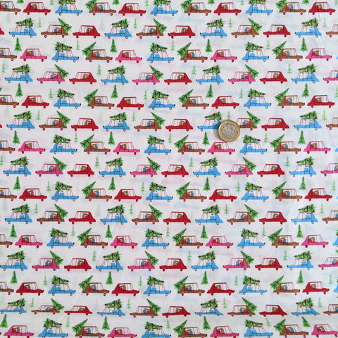 Driving home for Christmas - 100% cotton fabric - Christmas Town - Craft Cotton Co