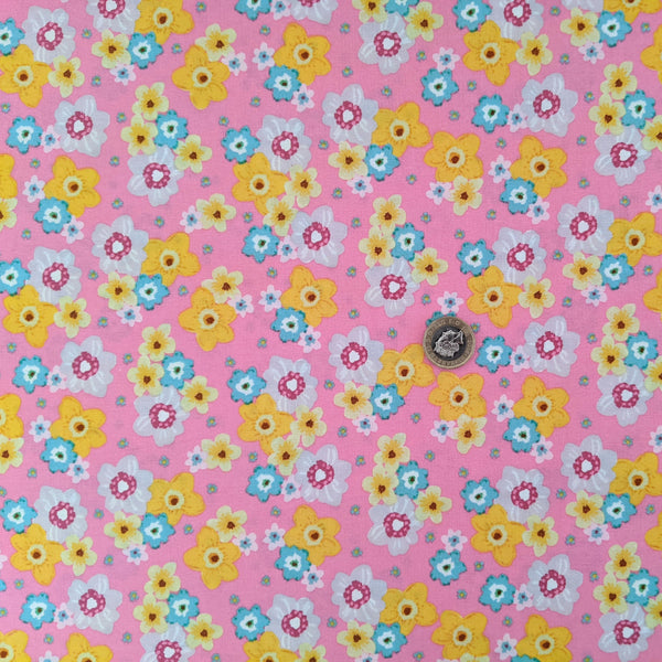 Bright spring florals - 100% cotton - Craft Cotton co - Novelty Easter