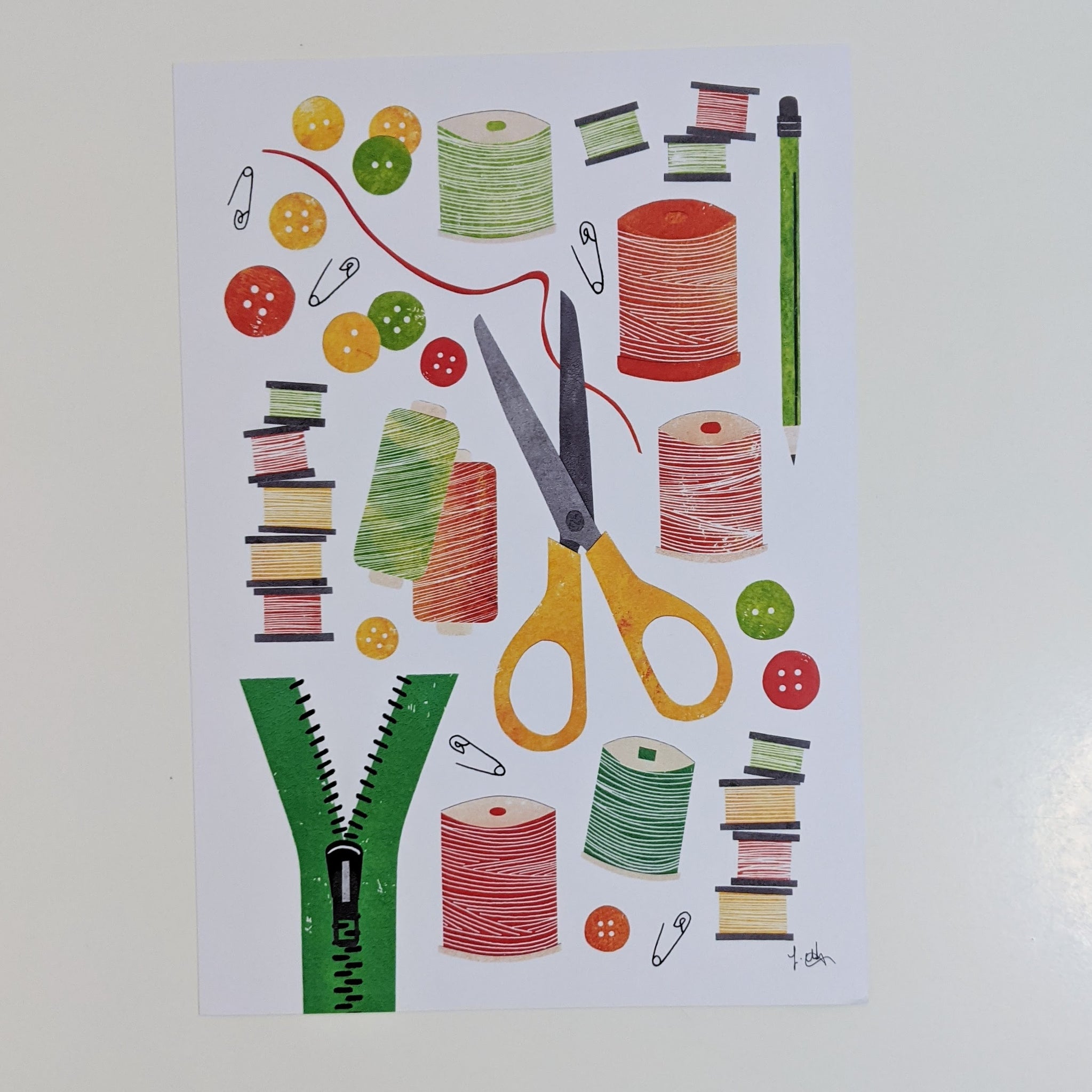 All Things Sewing art A4 print - Fiona Clabon Illustration