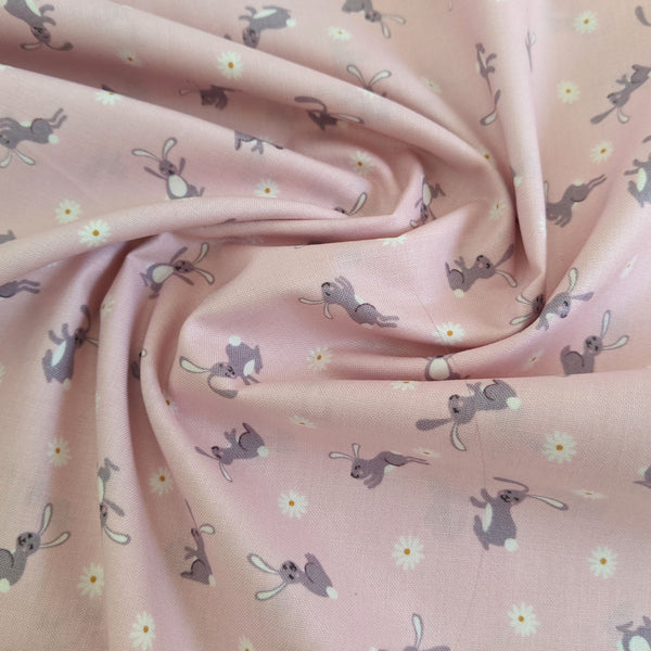 Bunny on pink - 100% cotton - Lewis and Irene