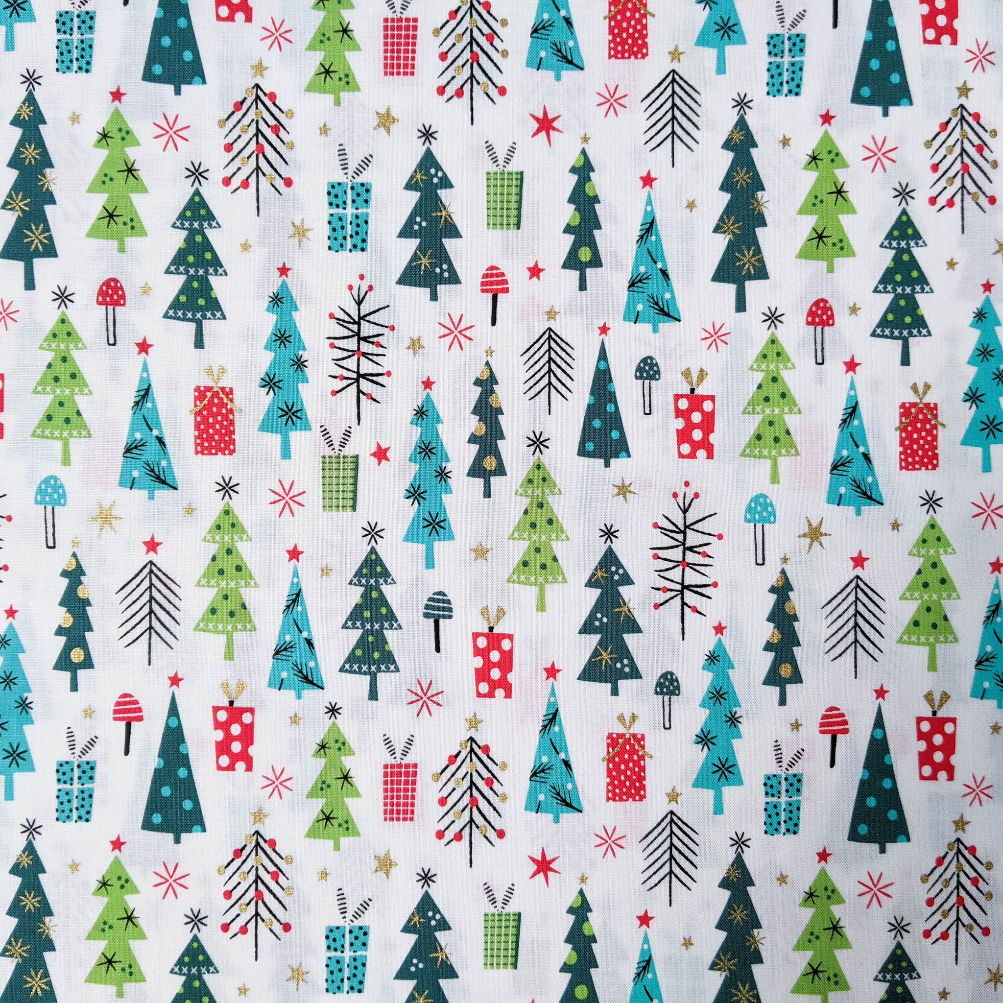 Trees on White - 100% cotton - Forest Friends - Dashwood Studio