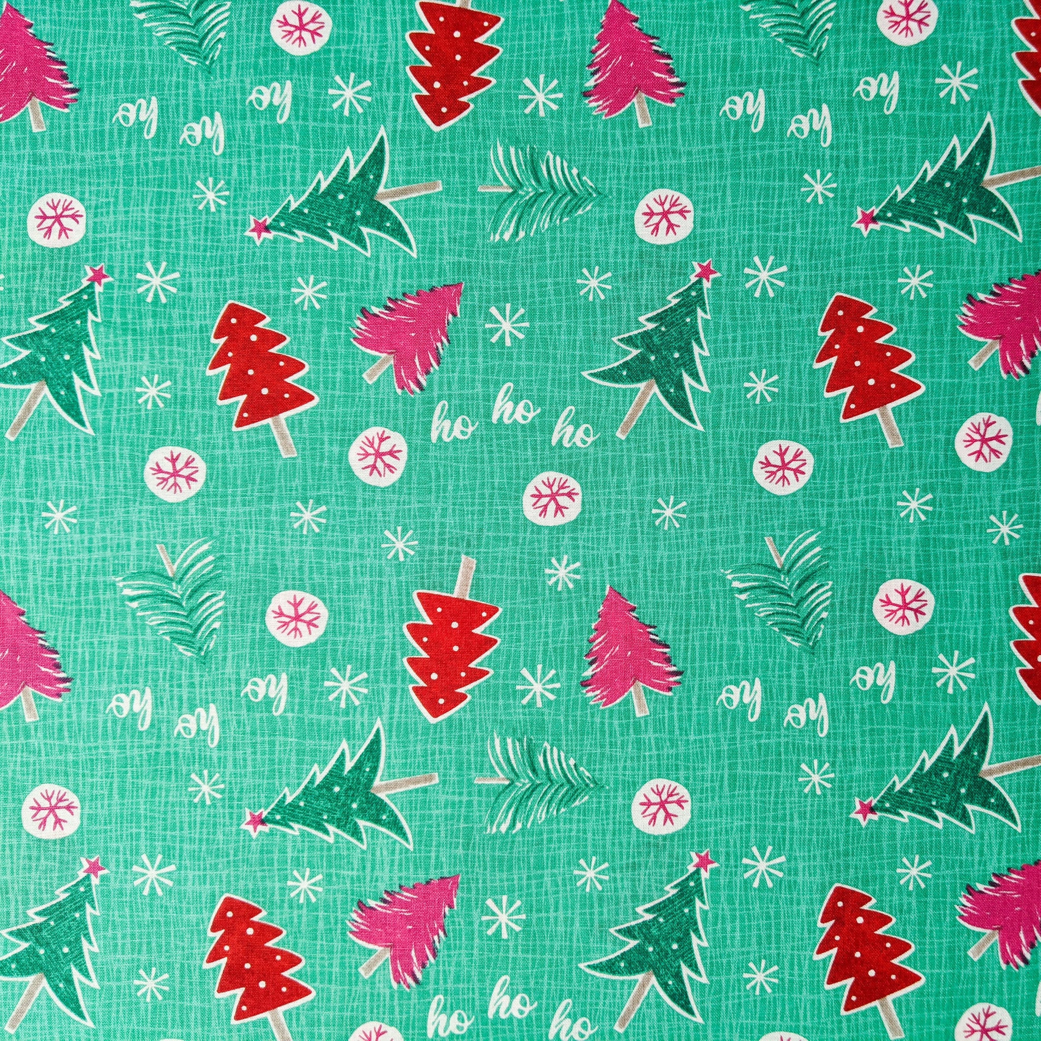 Trees and Snowflakes - 100% cotton - Colourful Christmas - Craft Cotton Co