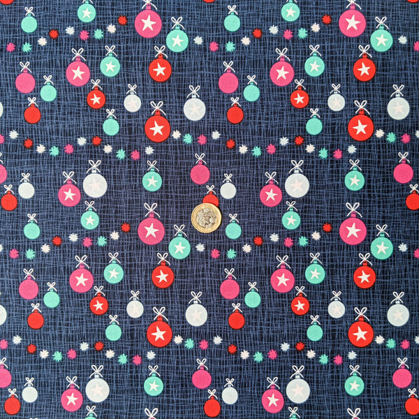 Christmas Baubles - 100% cotton - Colourful Christmas - Craft Cotton Co