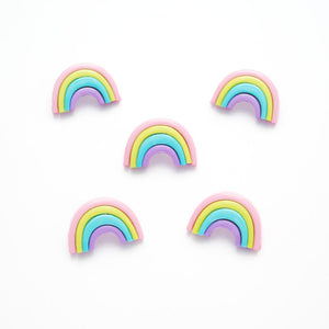 Pastel rainbow novelty shank buttons - 25mm