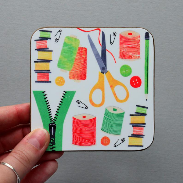 All Things Sewing coasters - Fiona Clabon Illustration